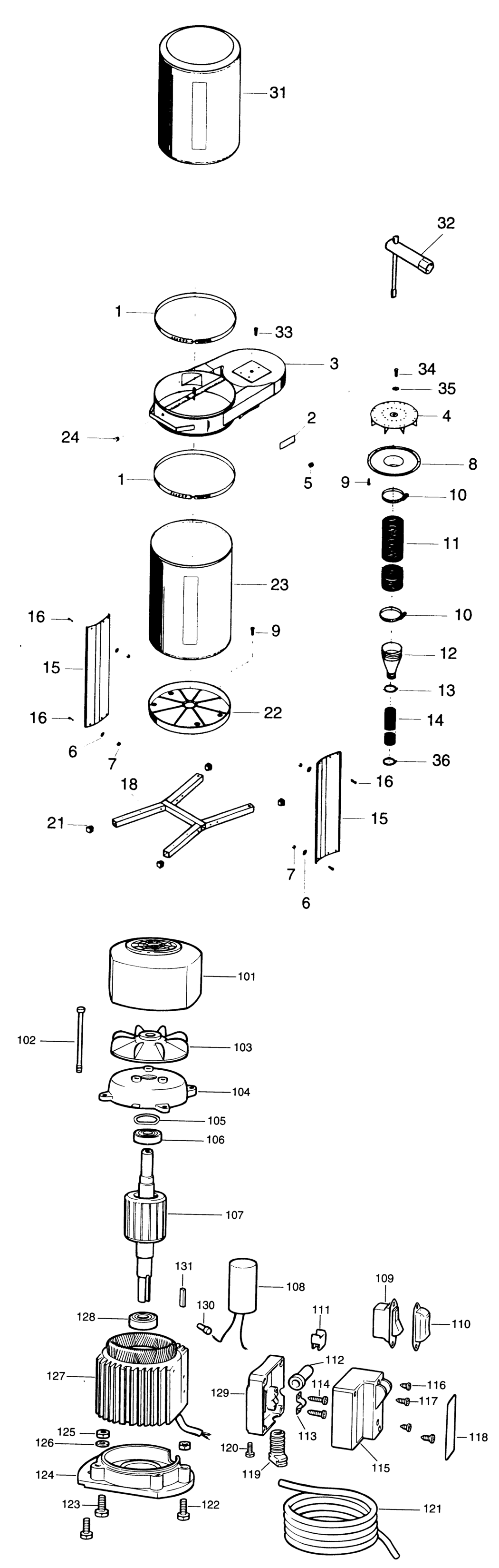 Elu EDE501 Type 1 Dust Collector Spare Parts