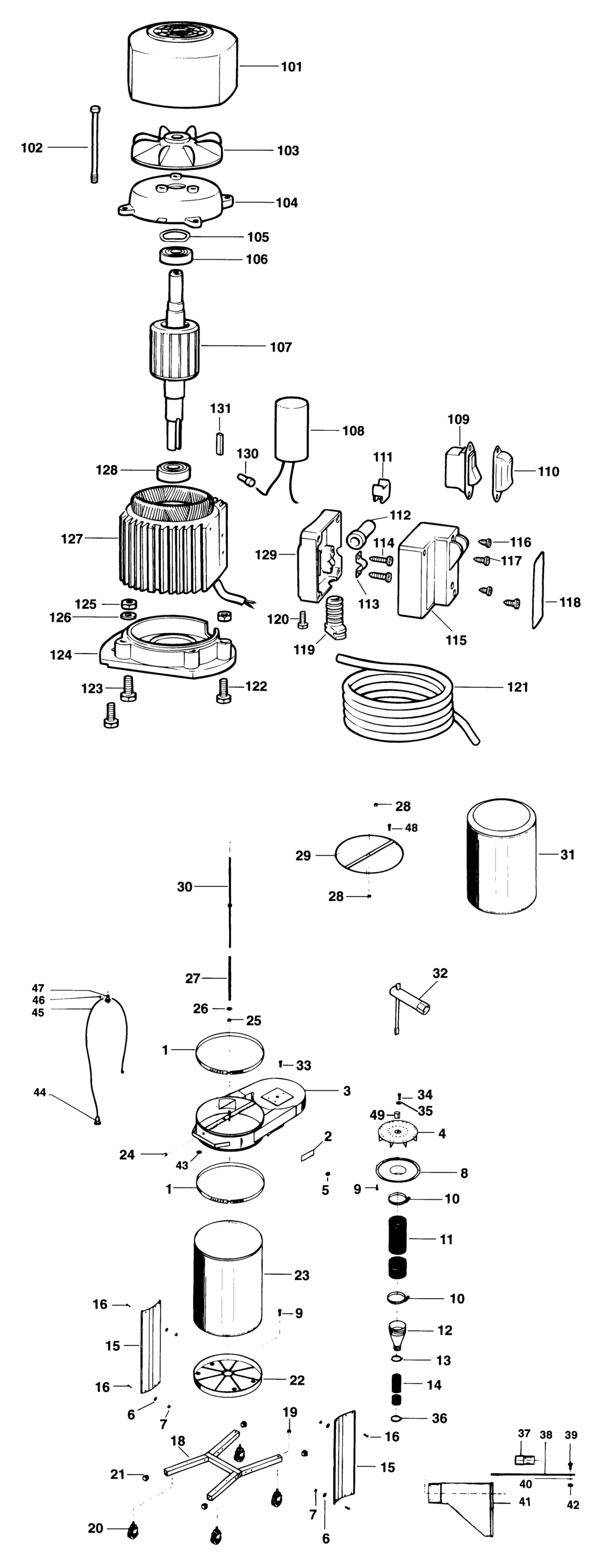 Elu EDE611 Type 1 Dust Collector Spare Parts