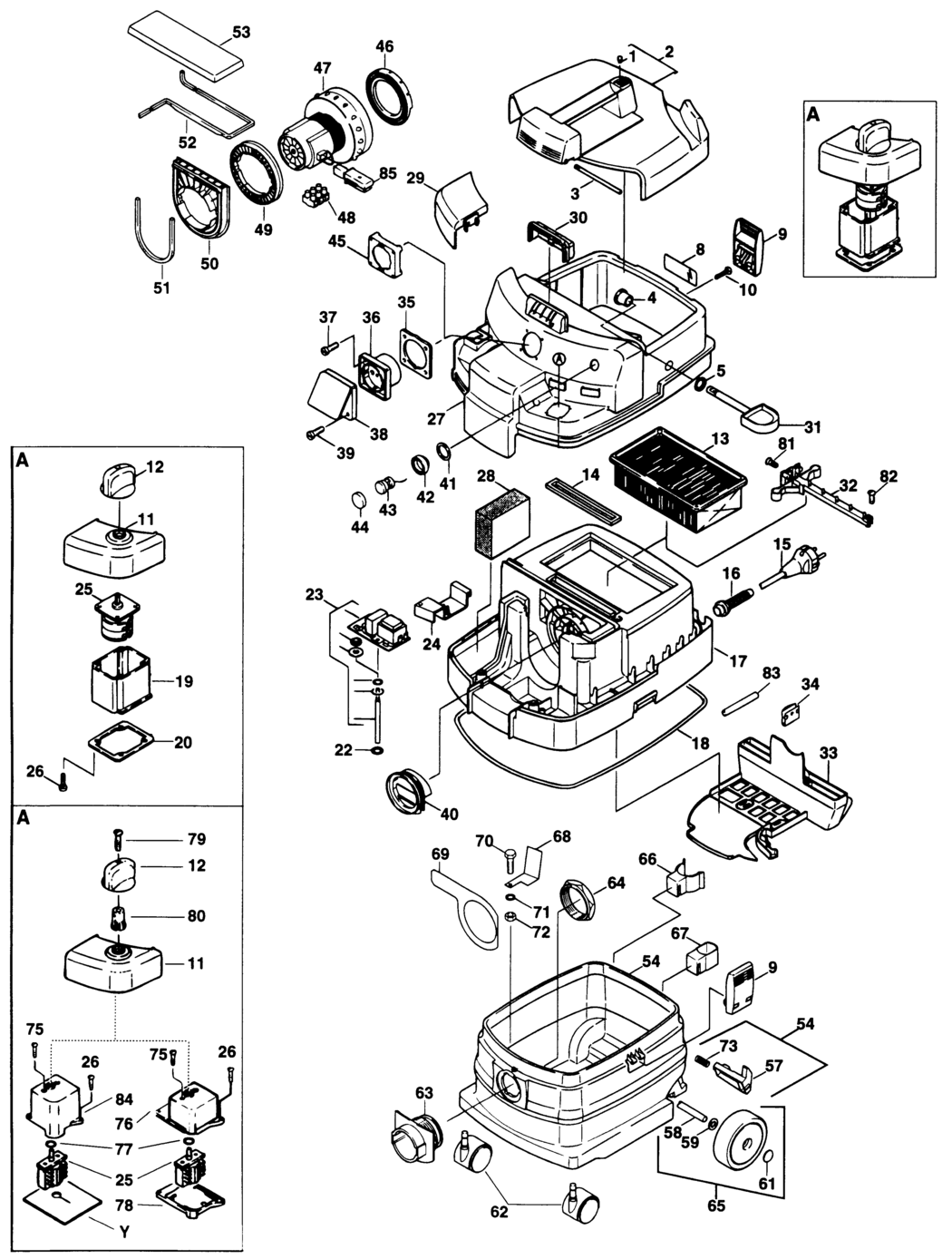 Elu SAS32E Type 1 Vacuum Extractor Spare Parts