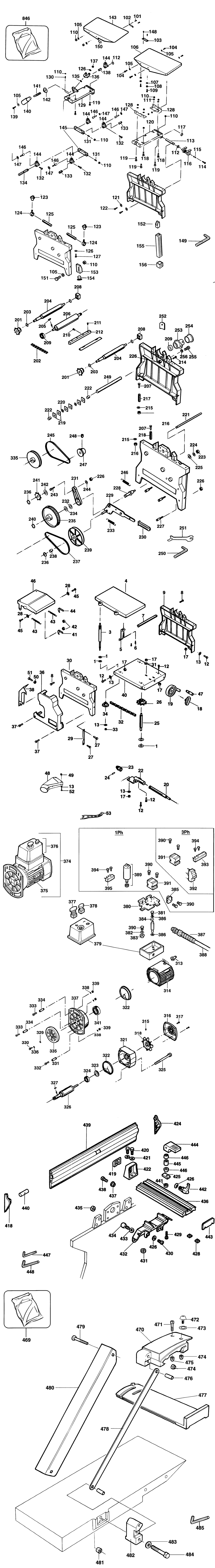 Elu EPT1161 Type 2 Planer Thicknesser Spare Parts