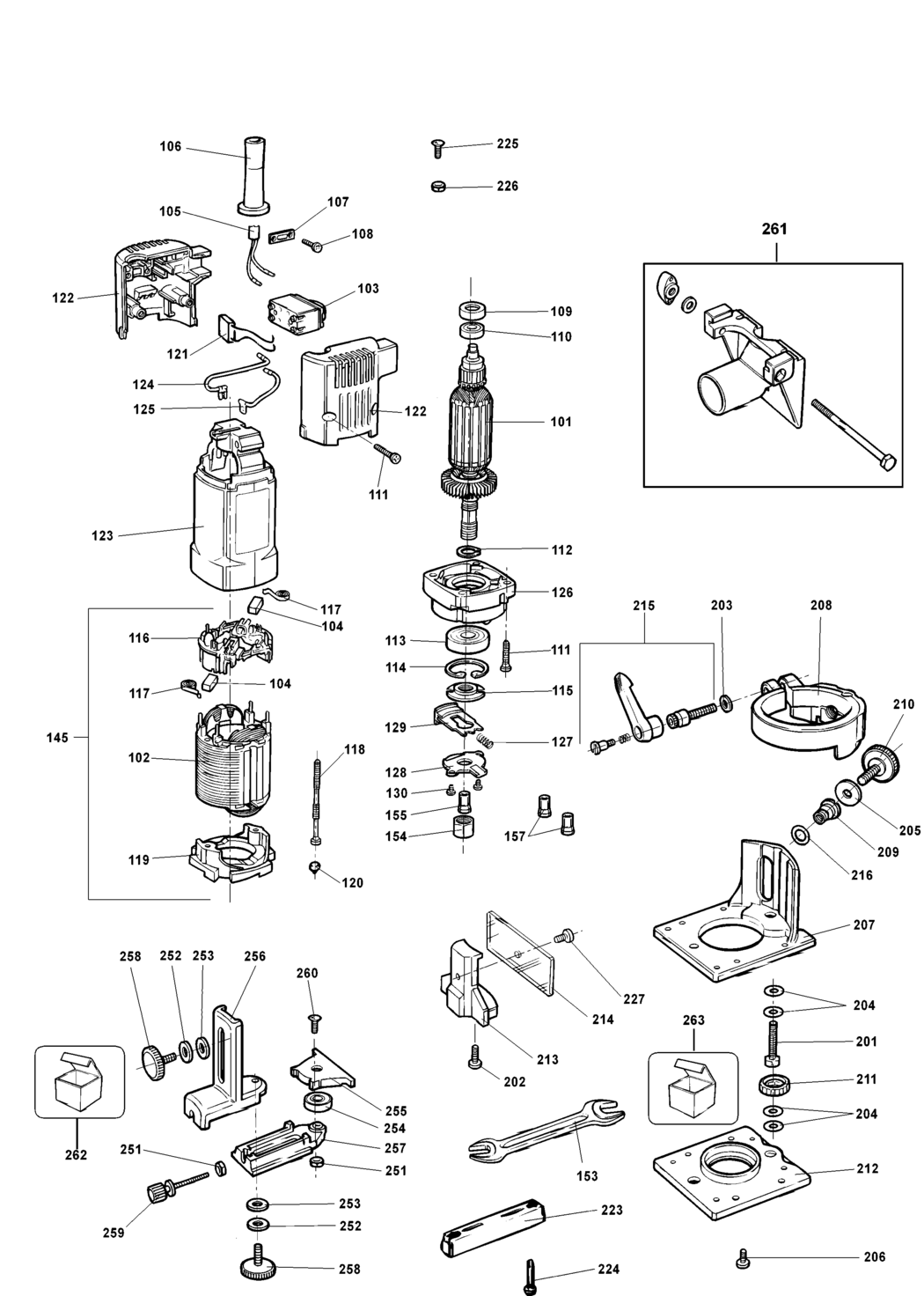 Elu KF56 Type 1 Laminate Trimmer Spare Parts