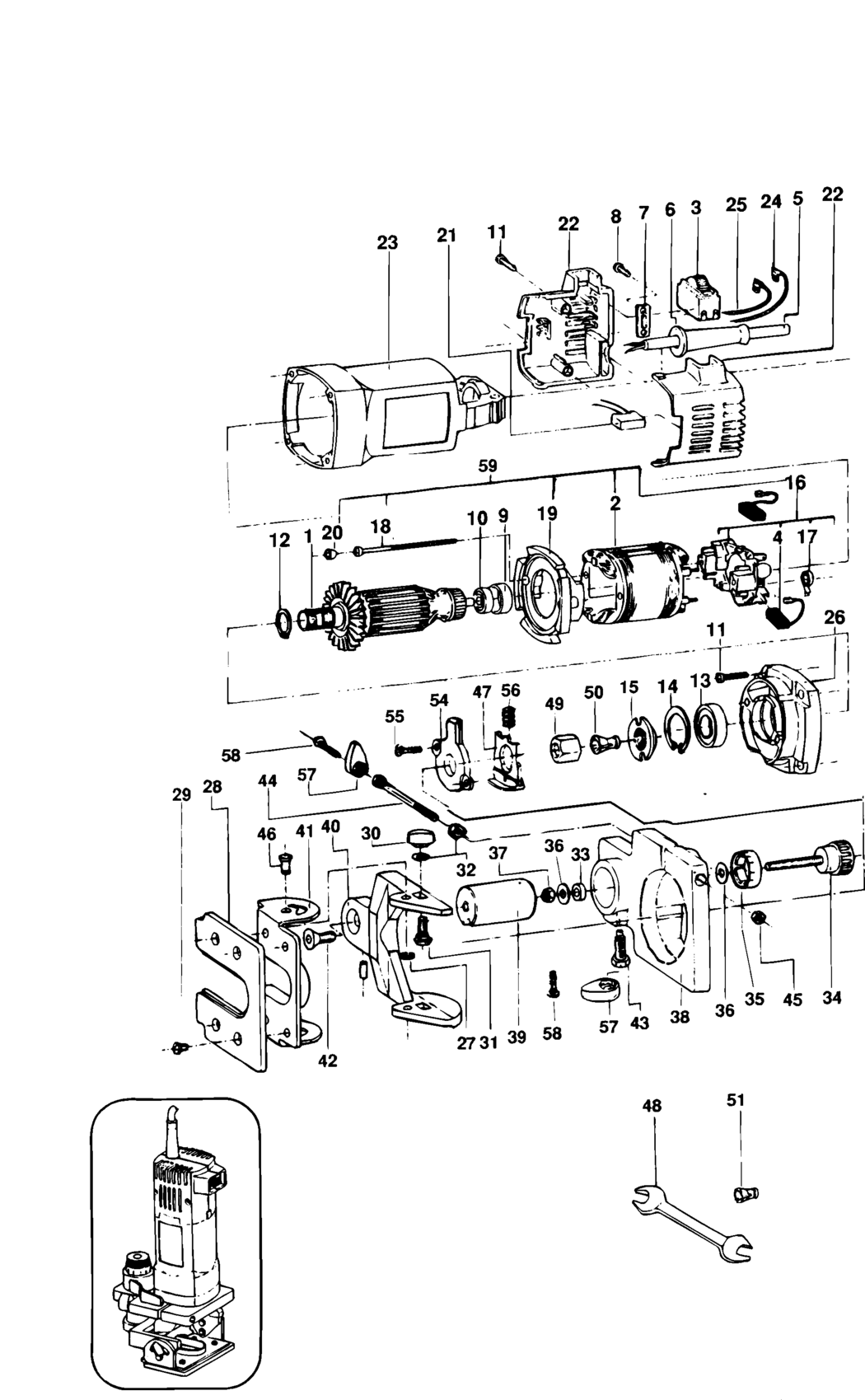 Elu MKF168 Type 1 Laminate Trimmer Spare Parts