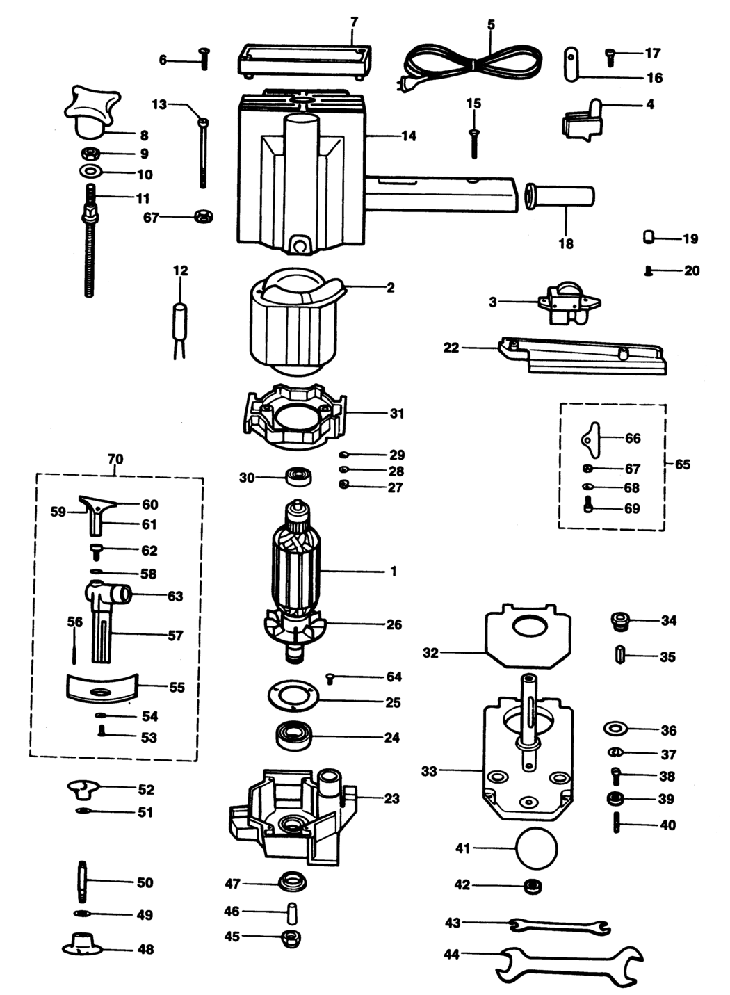 Elu MKF67 Type 1 Edge Trimmer Spare Parts