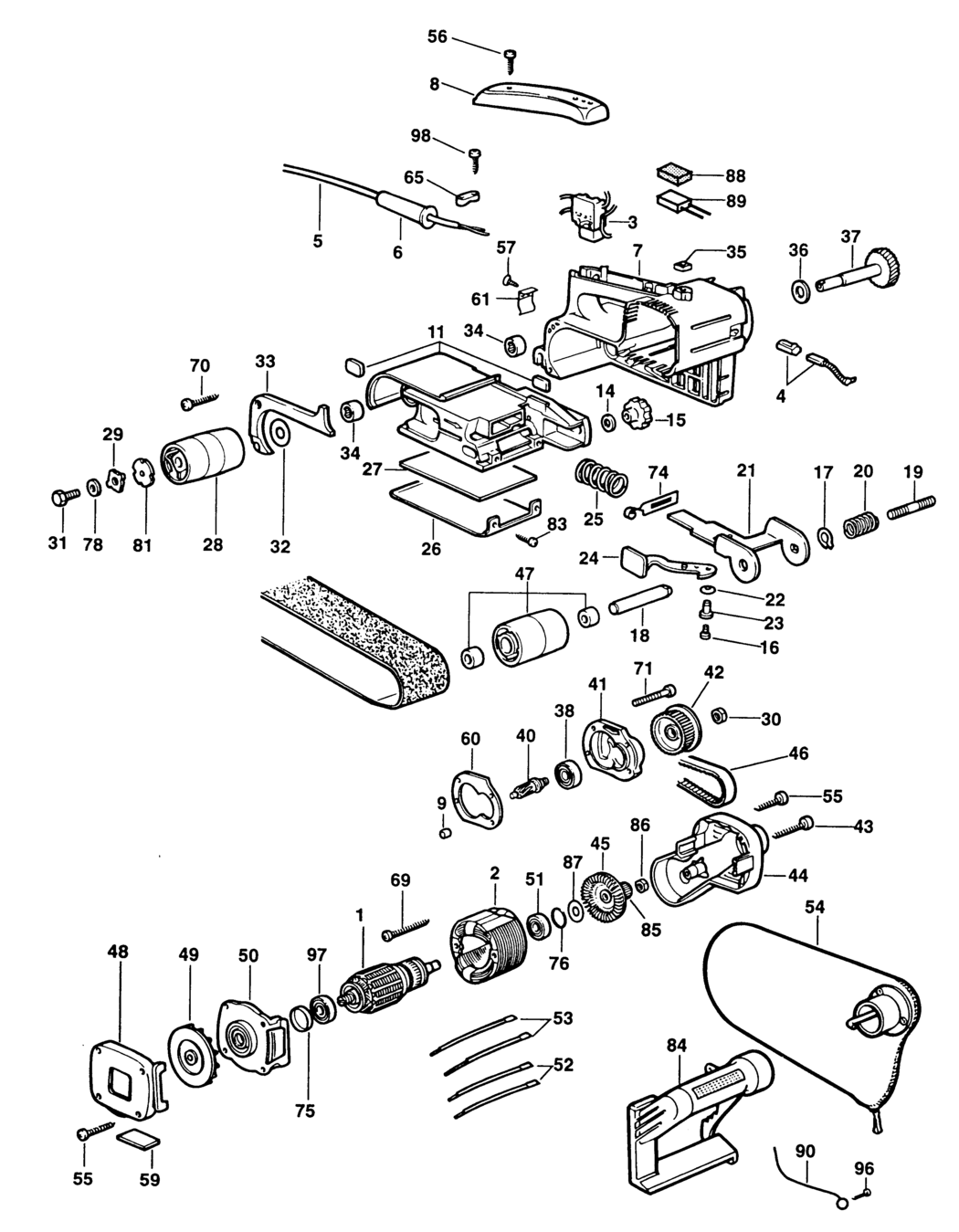 Elu MHB157 Type 5 Belt Sander Spare Parts