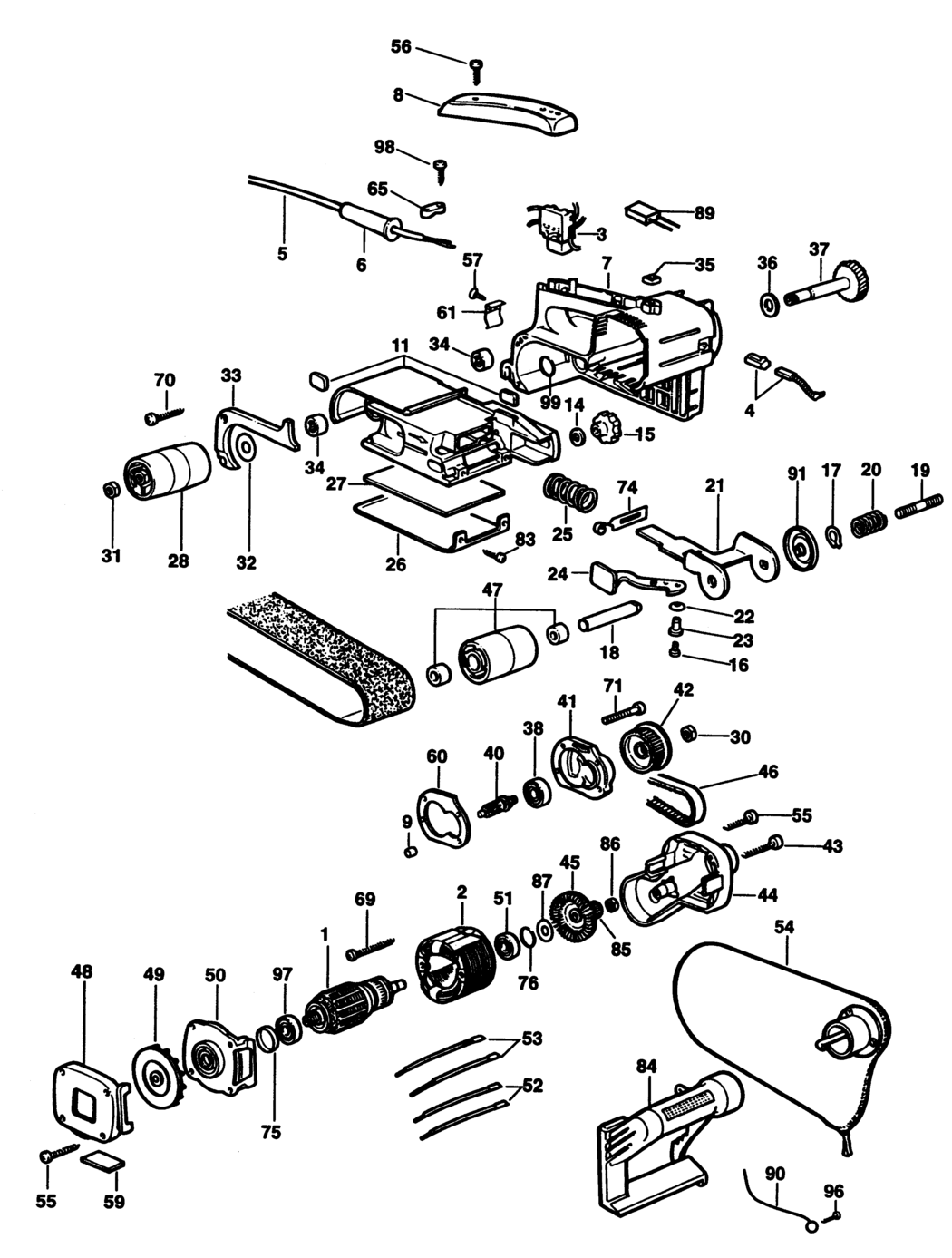 Elu MHB158 Type 2 Belt Sander Spare Parts