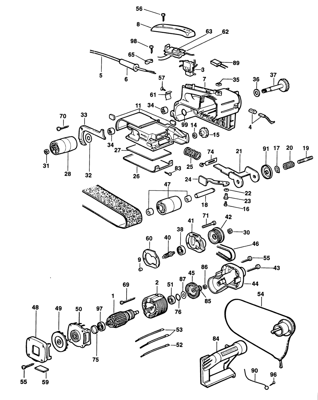 Elu MHB158E---B Type 2 Belt Sander Spare Parts
