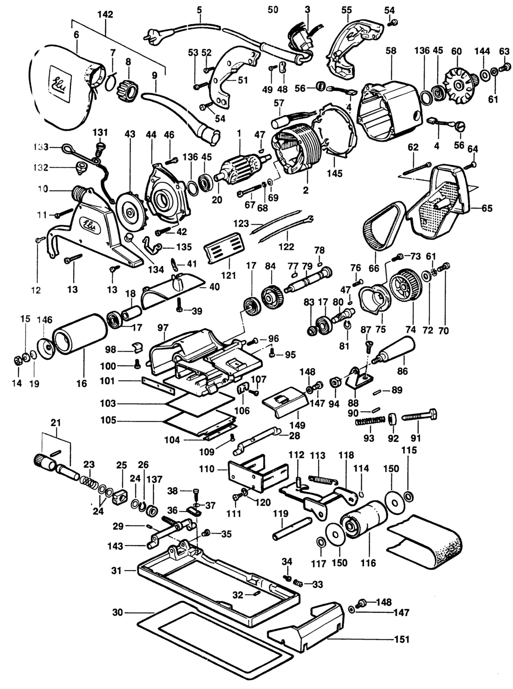 Elu MHB90 Type 1 Belt Sander Spare Parts