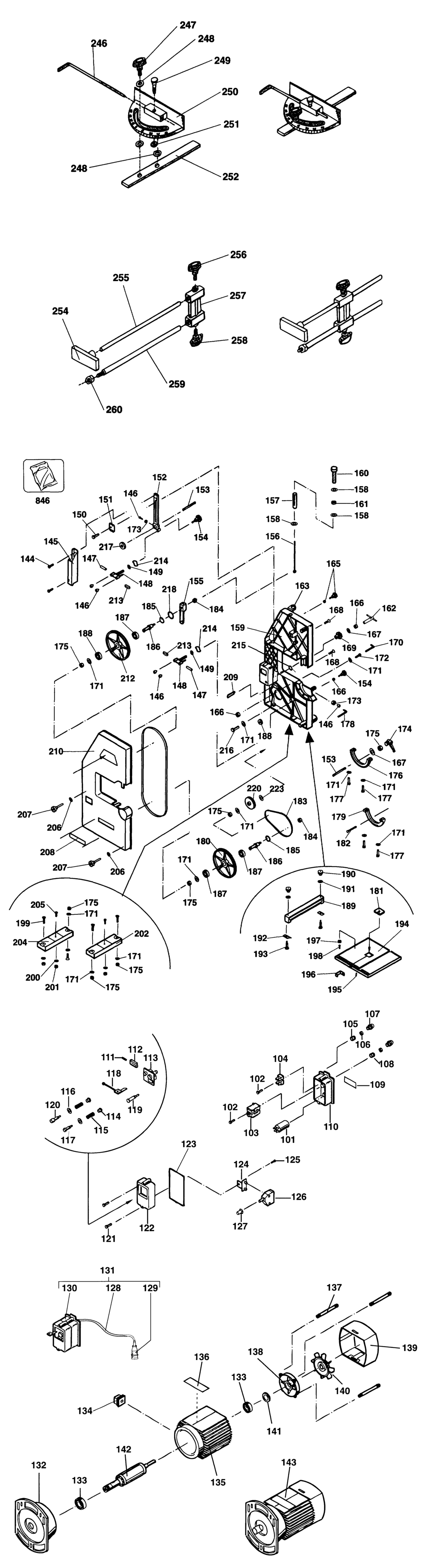 Elu EBS3403---A Type 1 Bandsaw Spare Parts