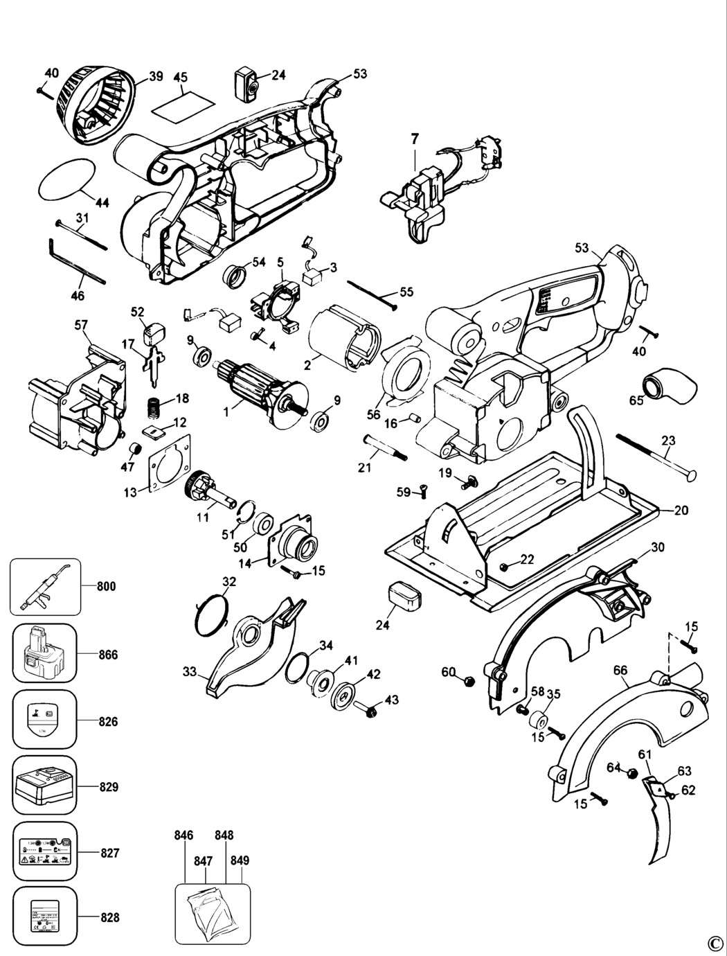 Elu MHA18 Type 1 Trim Saw Spare Parts