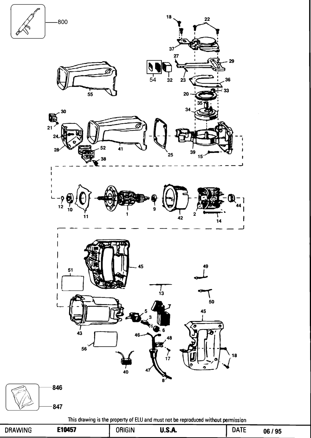 Elu MSS810E Type 100 Cut Saw Spare Parts