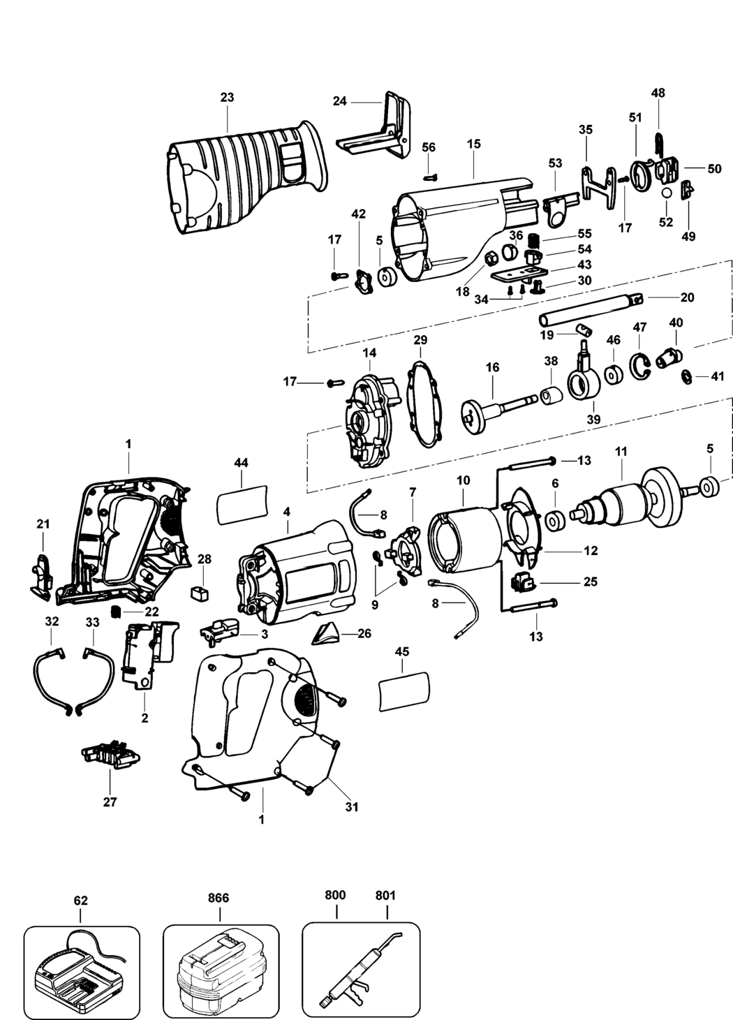 Elu RSA24 Type 1 Cut Saw Spare Parts