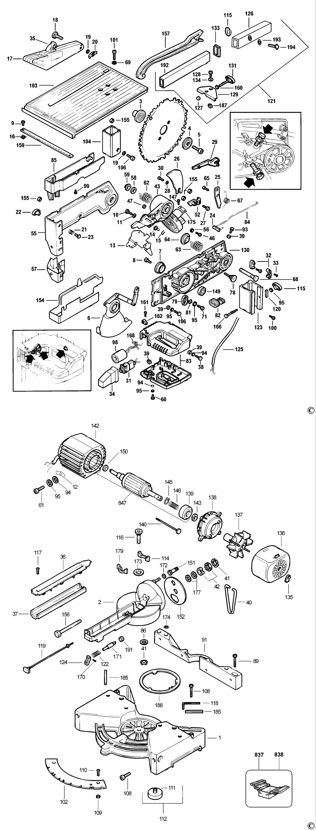 Elu EMTS711 Type 1 Table Saw Spare Parts