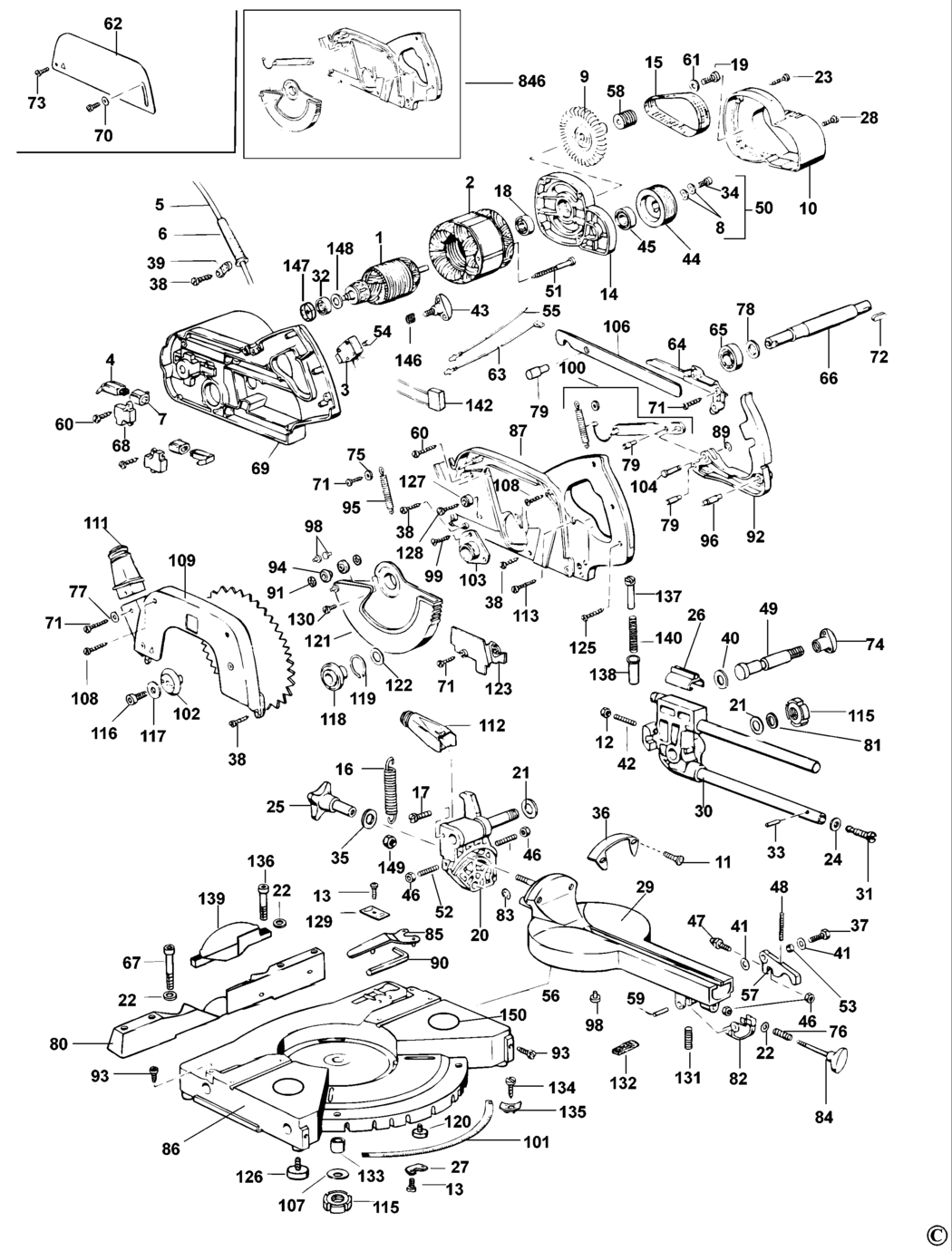 Elu PS174 Type 4 Crosscut Mitre Saw Spare Parts