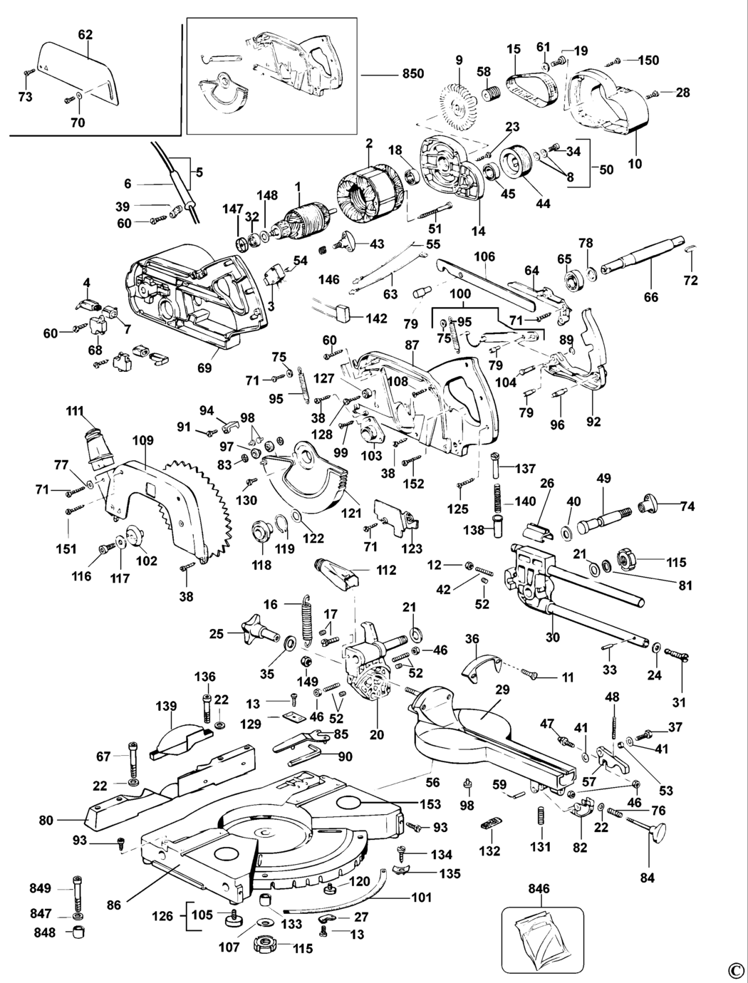 Elu PS174 Type 5 Crosscut Mitre Saw Spare Parts