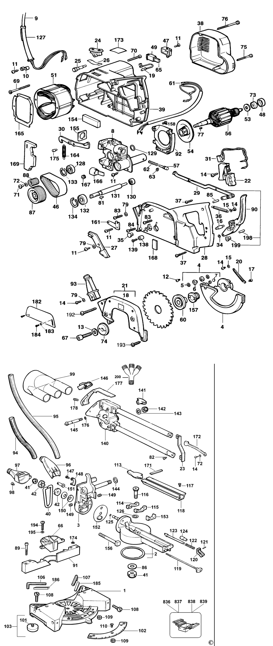 Elu PS274 Type 1 Crosscut Mitre Saw Spare Parts