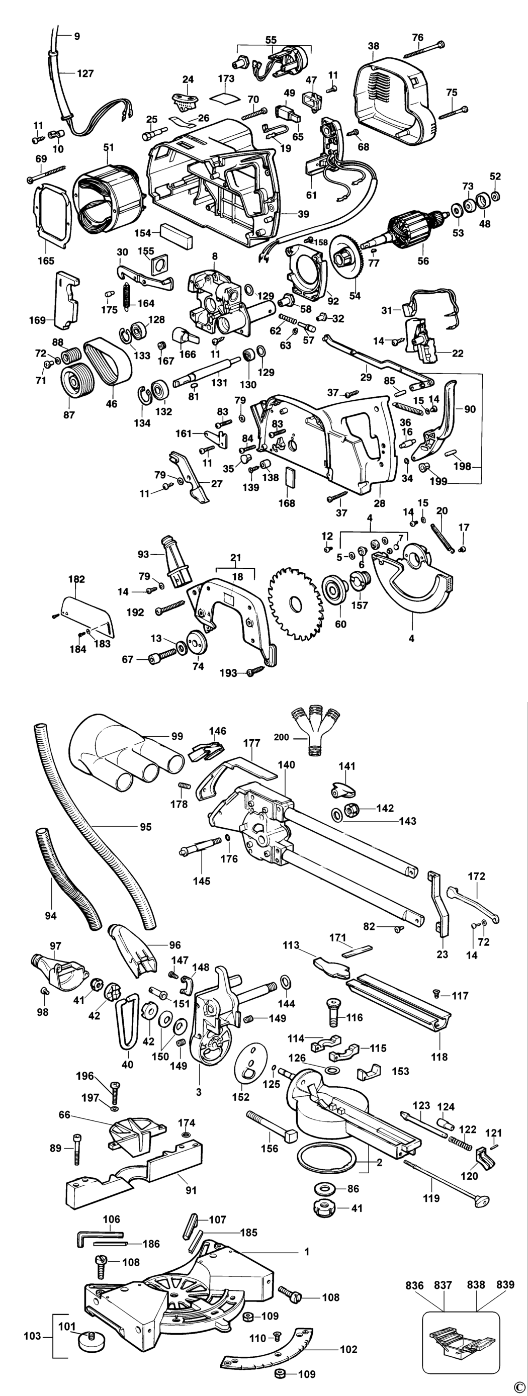 Elu PS274E Type 1 Crosscut Mitre Saw Spare Parts