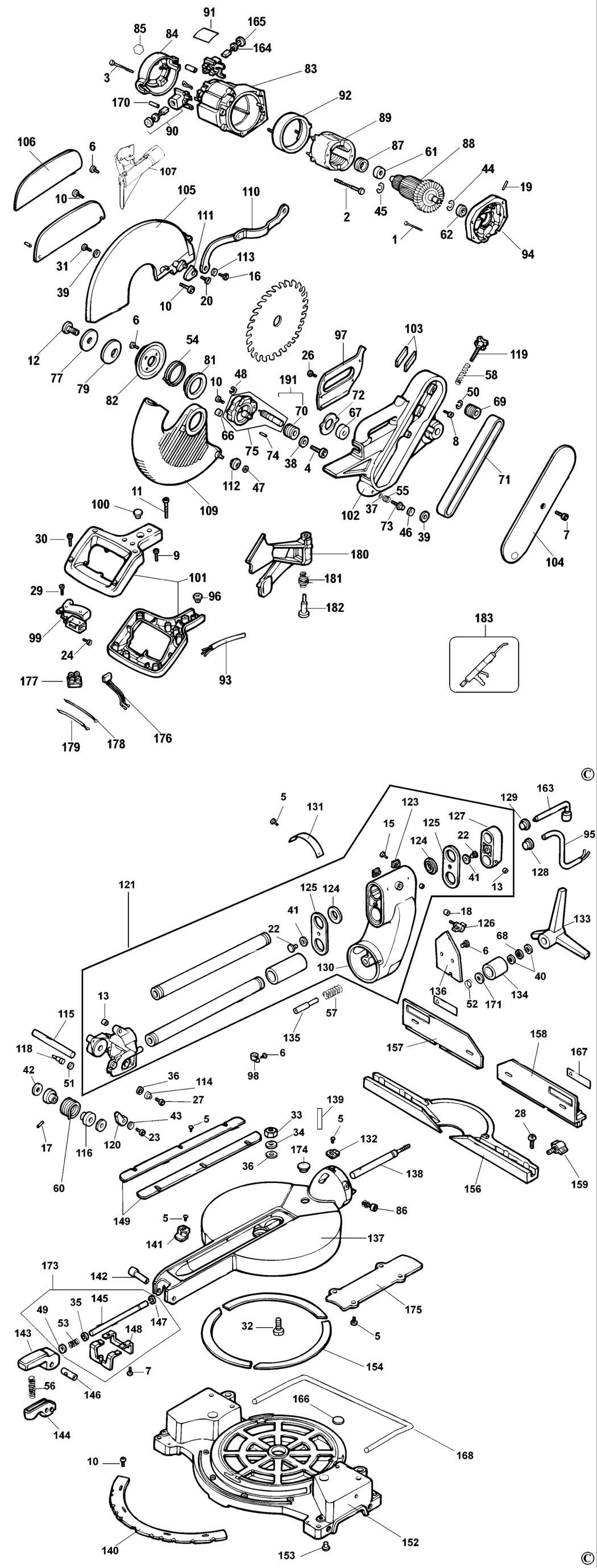 Elu PS374 Type 1 Mitre Saw Spare Parts