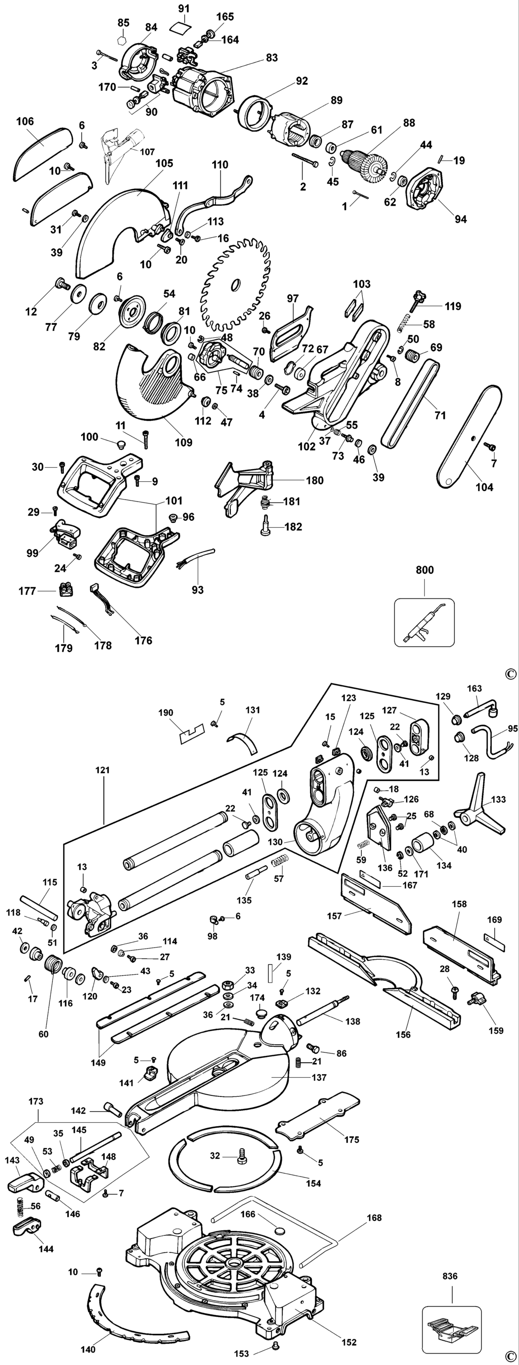 Elu PS374 Type 2 Mitre Saw Spare Parts