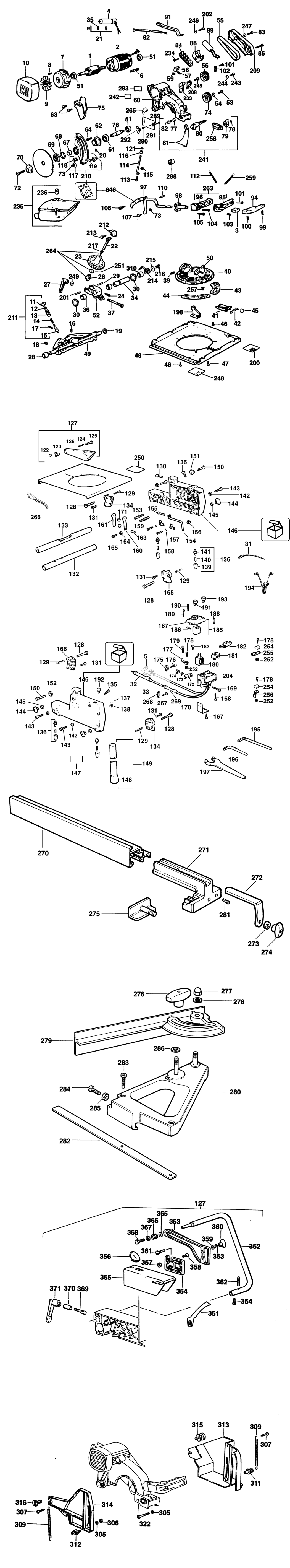 Elu TGS173-B Type 2 Combination Saw Spare Parts