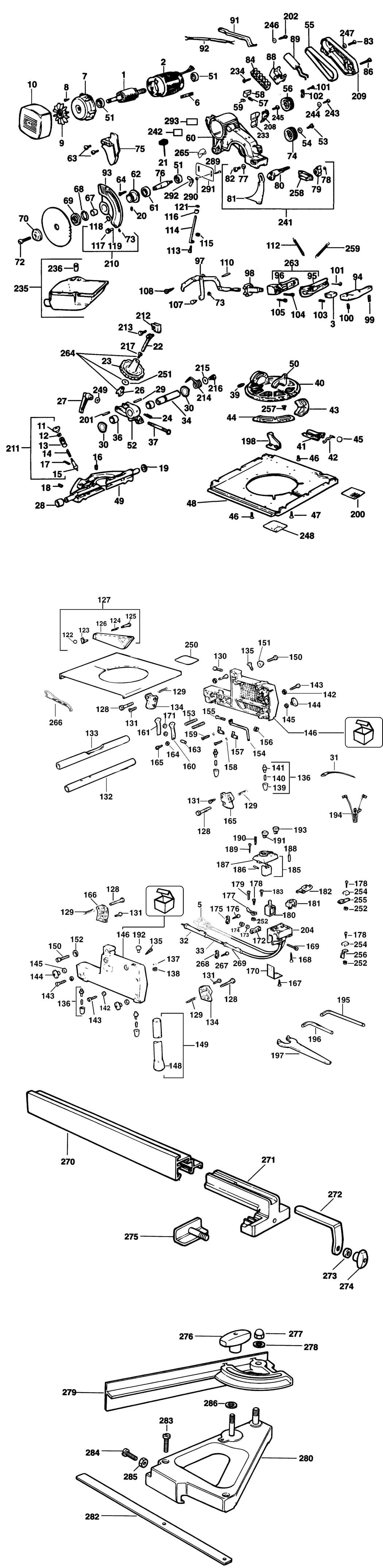 Elu TGS1750 Type 2 Combination Saw Spare Parts