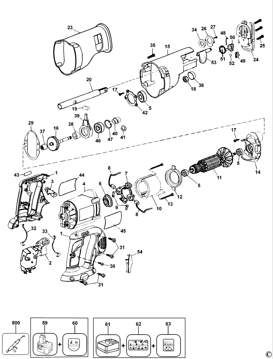 Elu RSA18 Type 2 Cut Saw Spare Parts