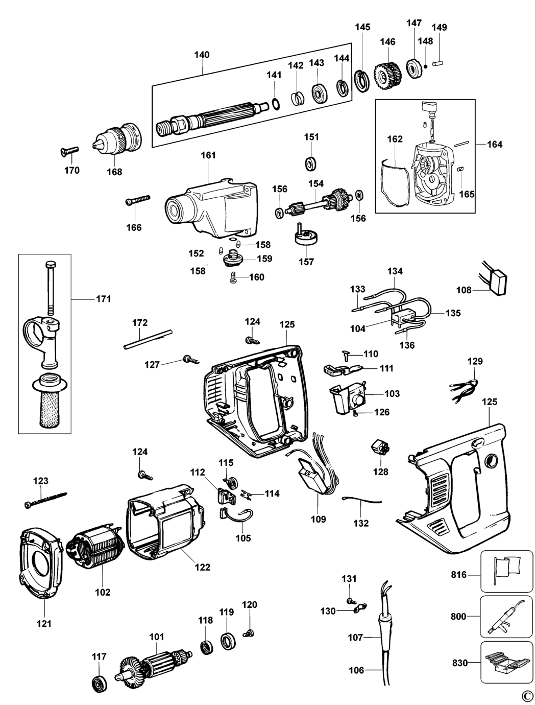 Elu SB43E Type 3 Hammer Drill Spare Parts