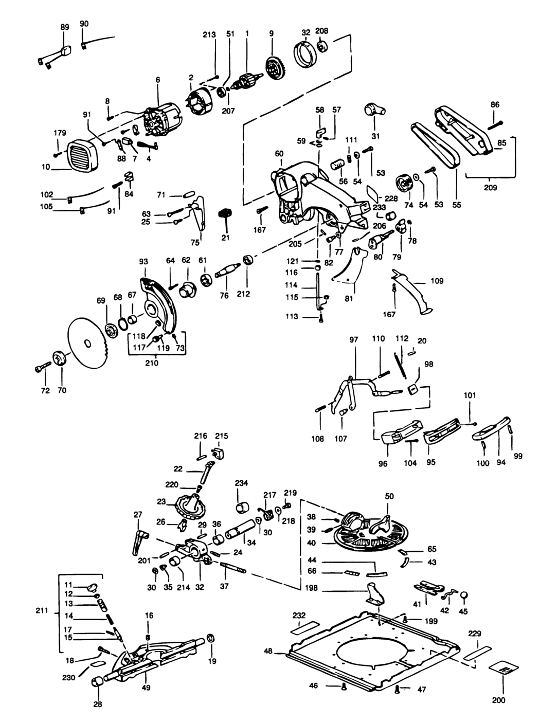 Elu TGS170----G Type 1 Motor Spare Parts