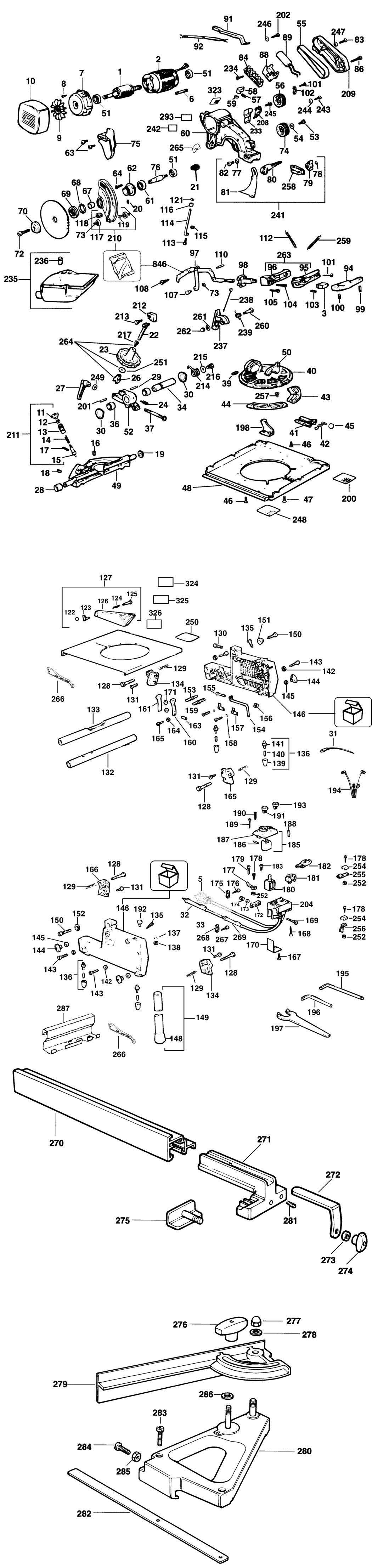 Elu TGS173-A Type 2 Combination Saw Spare Parts