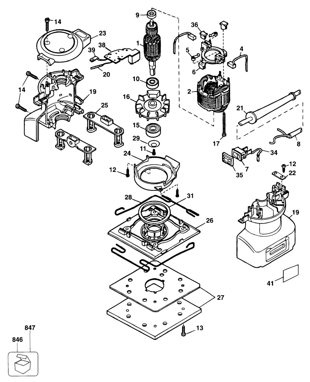 Elu VS21 Type 1 Sander Palm Grip Spare Parts