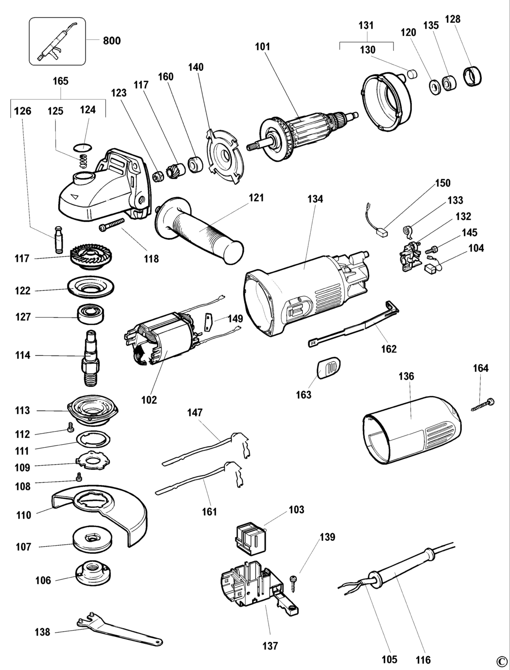 Elu WS23 Type 1 Small Angle Grinder Spare Parts