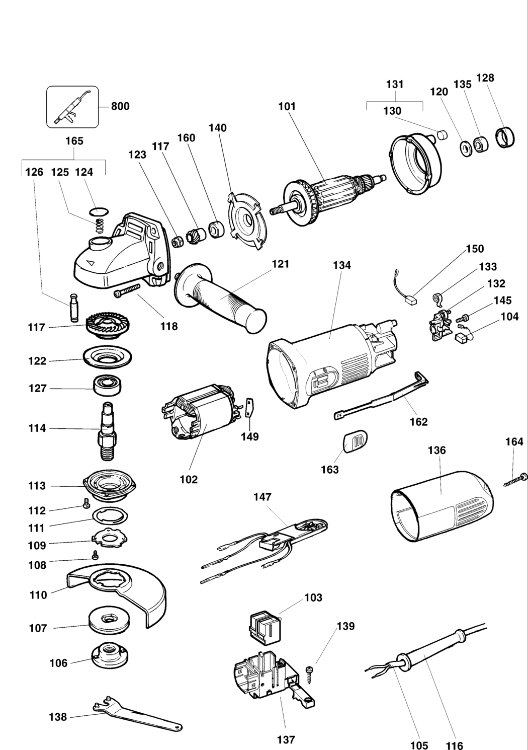 Elu WS24E Type 1 Small Angle Grinder Spare Parts