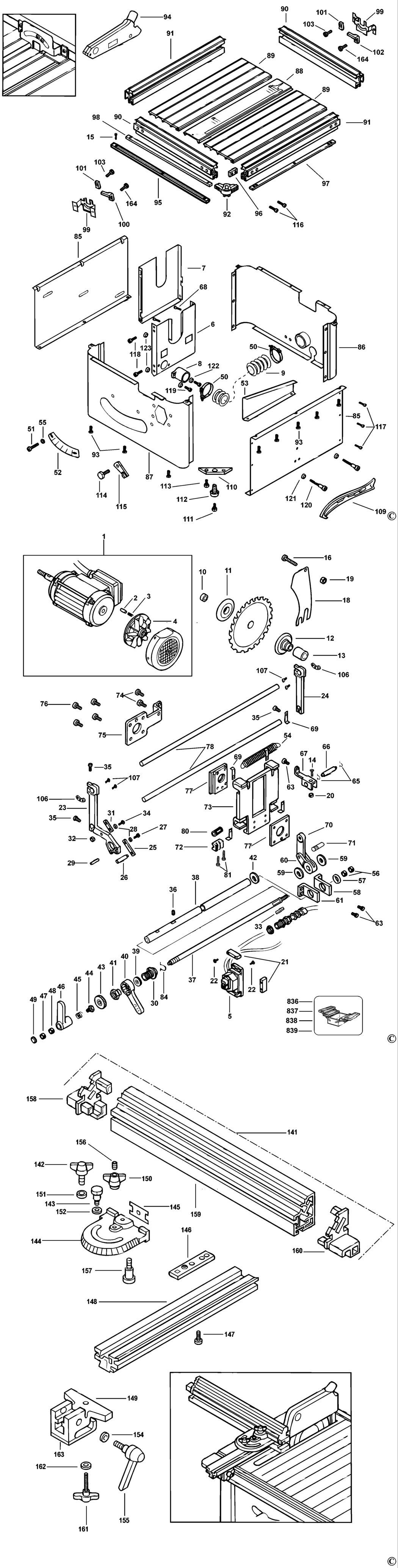 Elu ETS41 Type 1 Bench Saw Spare Parts