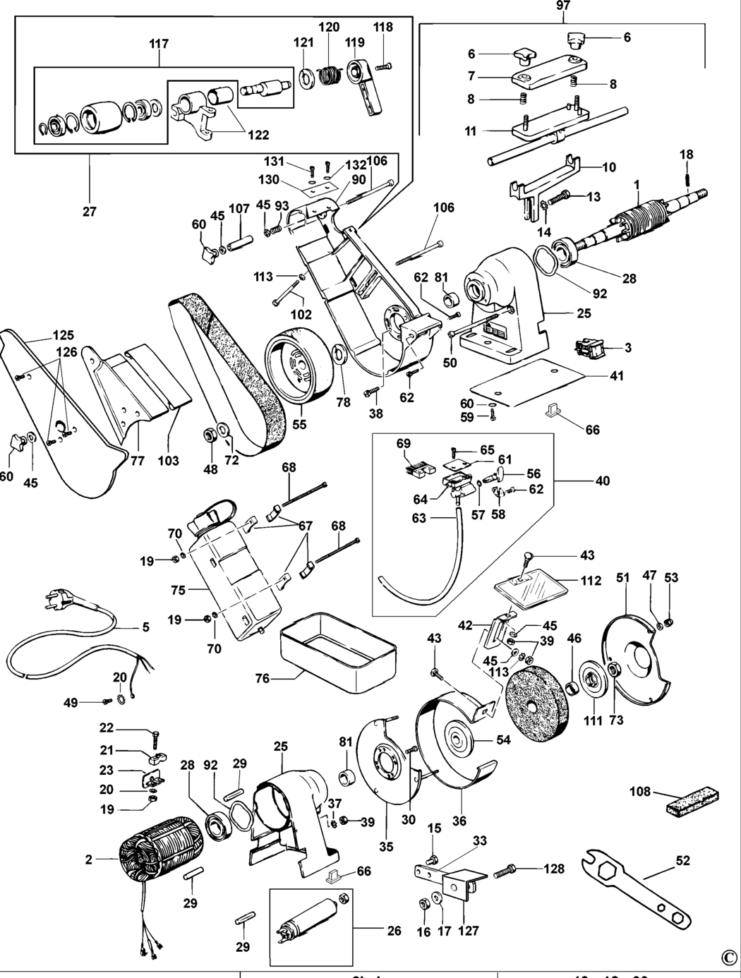 Elu MWA71 Type 2 Bench Grinder Spare Parts