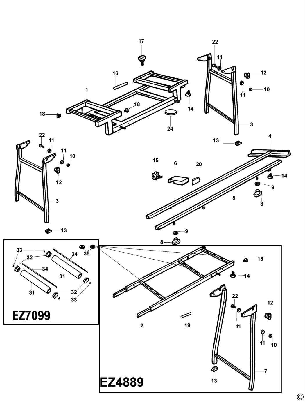 Elu EZ5000 Type 4 Extension Table Spare Parts