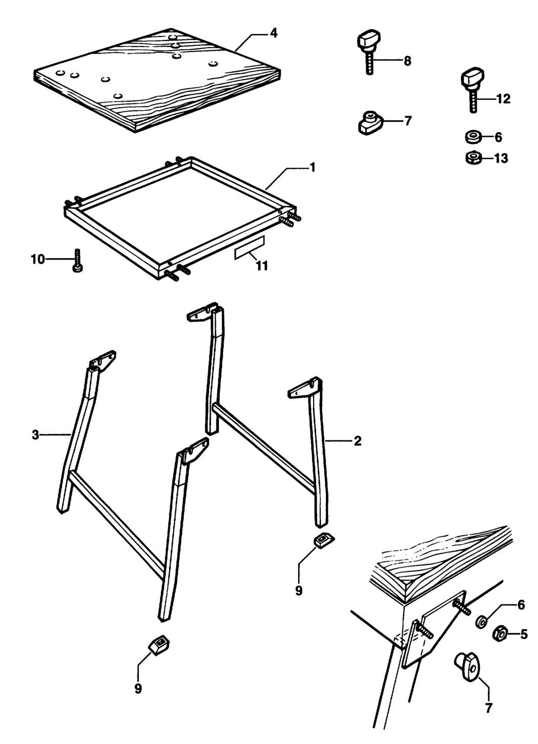 Dewalt DE1000 Type 1 Leg Stand Spare Parts