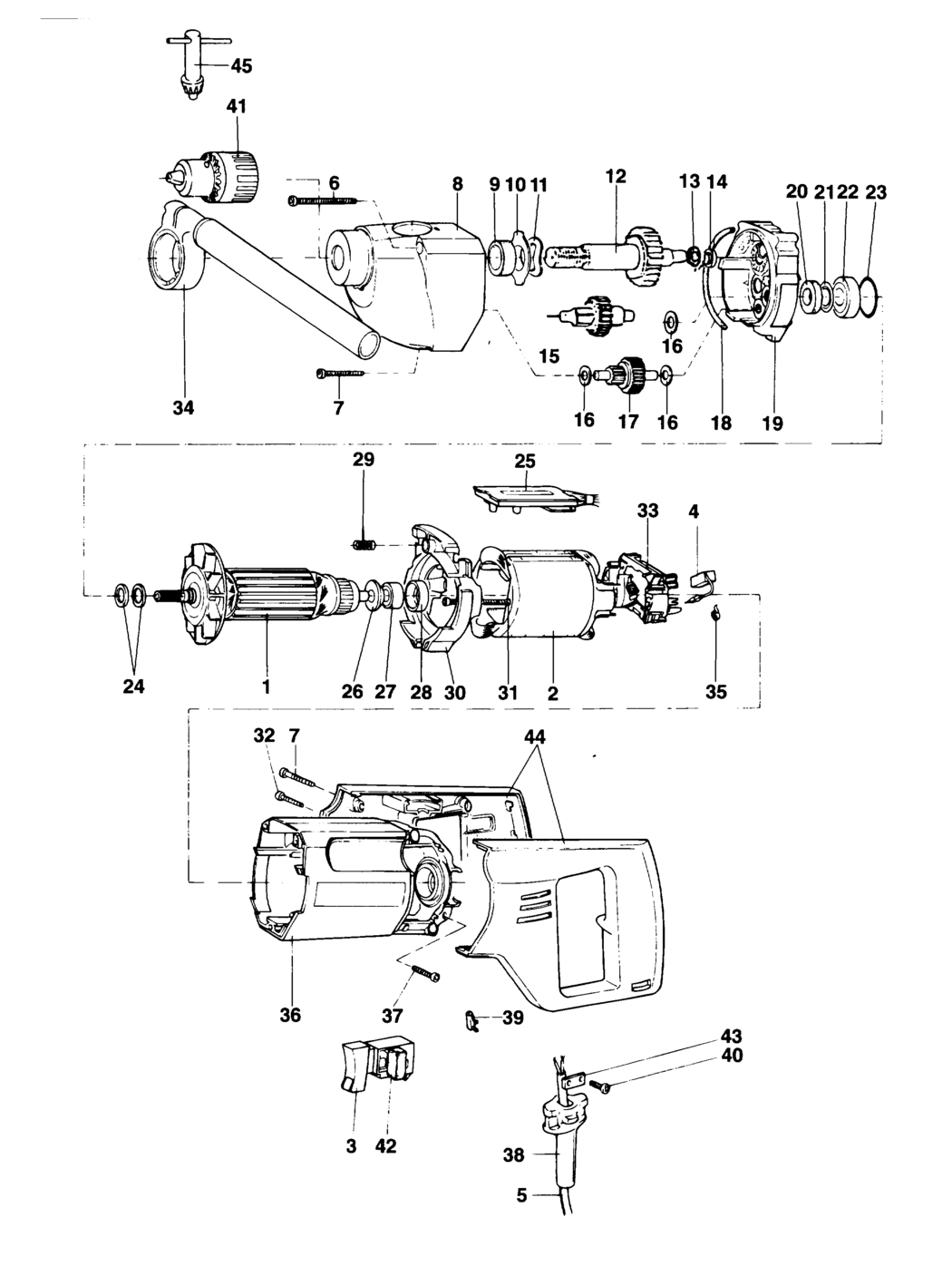 Dewalt DW133 Type 1 Drill Spare Parts