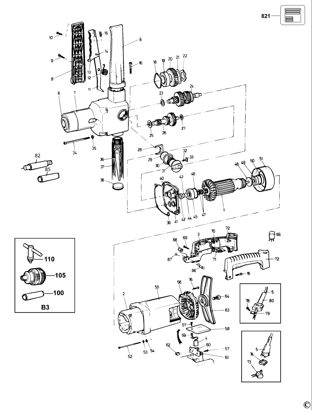 Dewalt DW152 Type 1 Drill Spare Parts