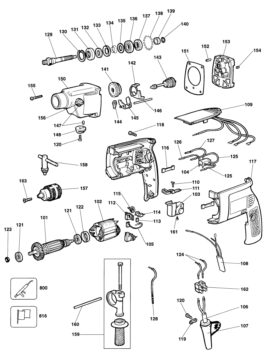Dewalt DW158 Type 1 Drill Spare Parts