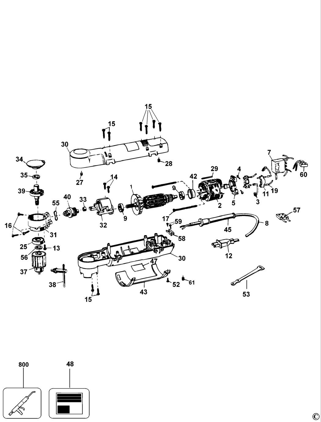 Dewalt DW160 Type 1 Drill Spare Parts