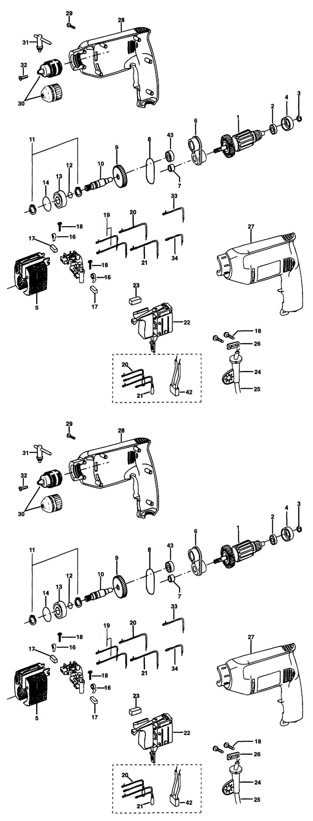 Dewalt DW173 Type 1 Drill Spare Parts