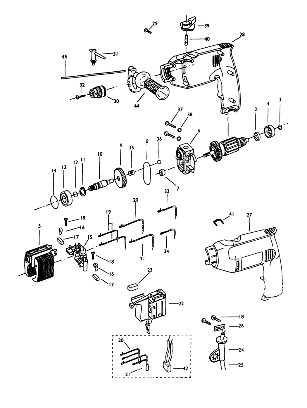 Dewalt DW203 Type 1 Drill Spare Parts