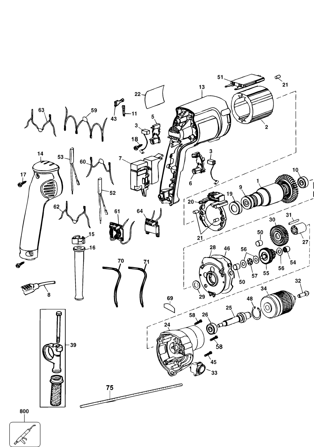 Dewalt DW226 Type 1 Drill Spare Parts