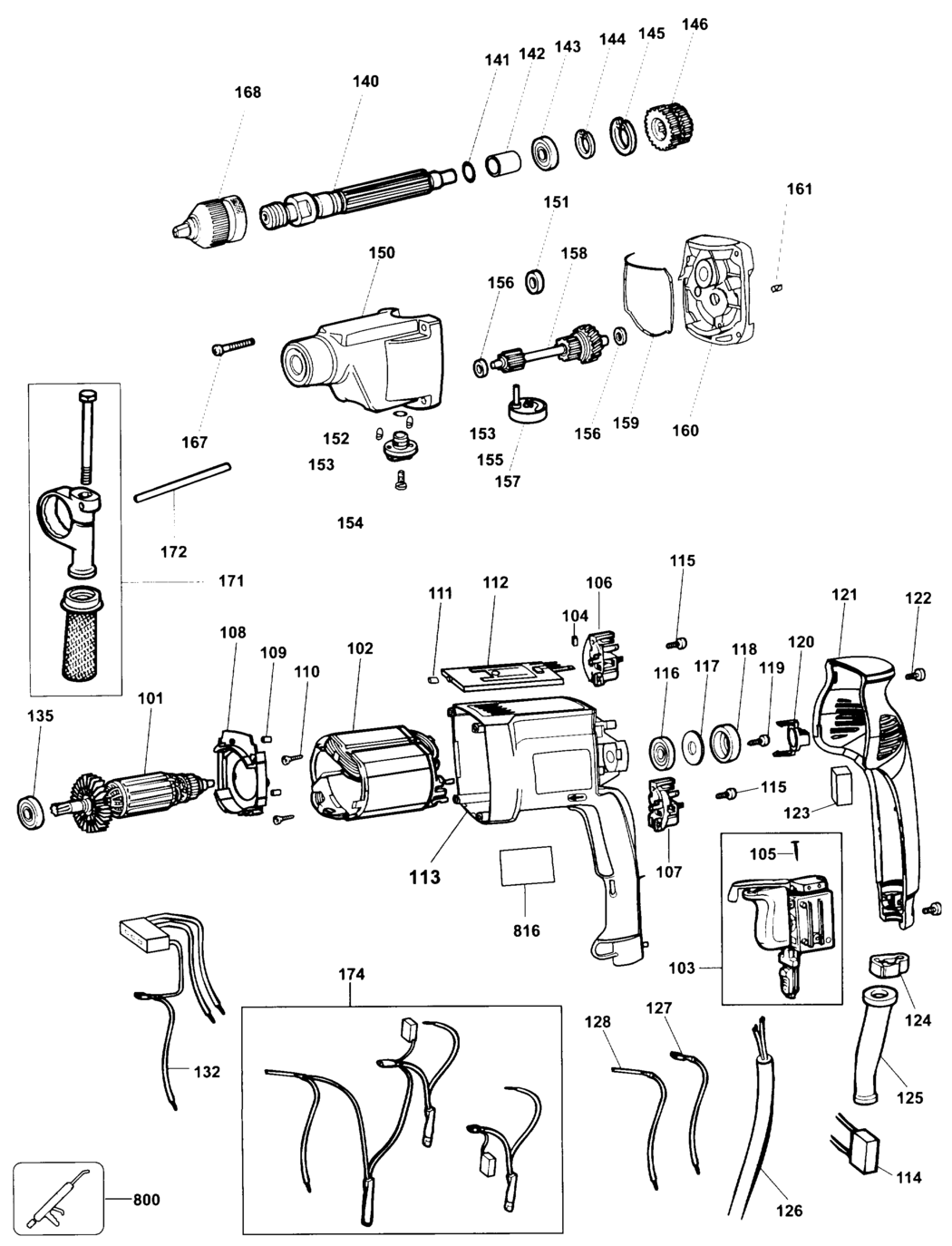 Dewalt DW233 Type 1 Drill Spare Parts