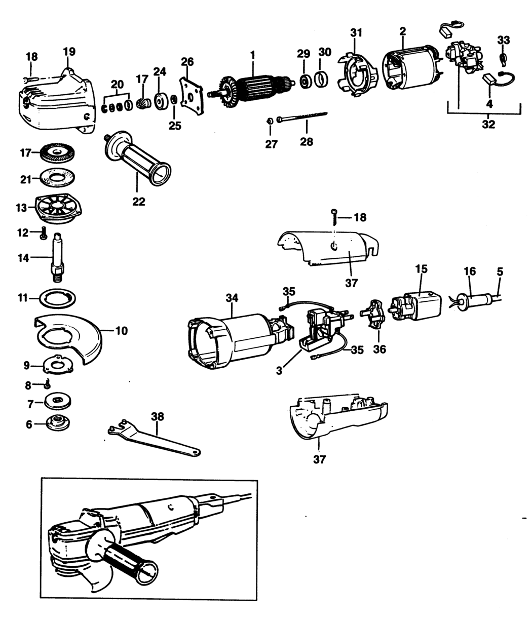 Dewalt DW405 Type 1 Angle Grinder Spare Parts