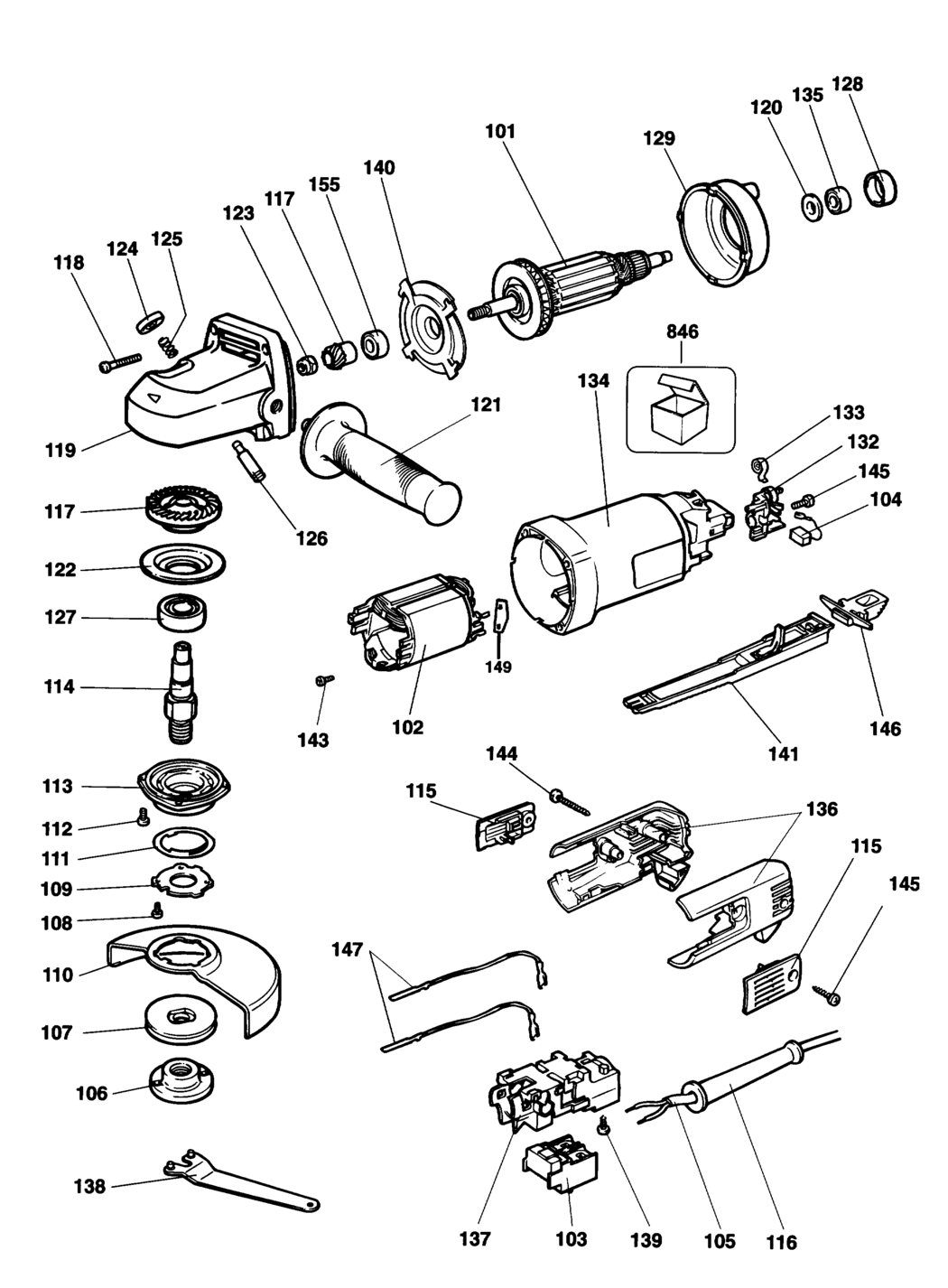 Dewalt DW456 Type 1 Angle Grinder Spare Parts