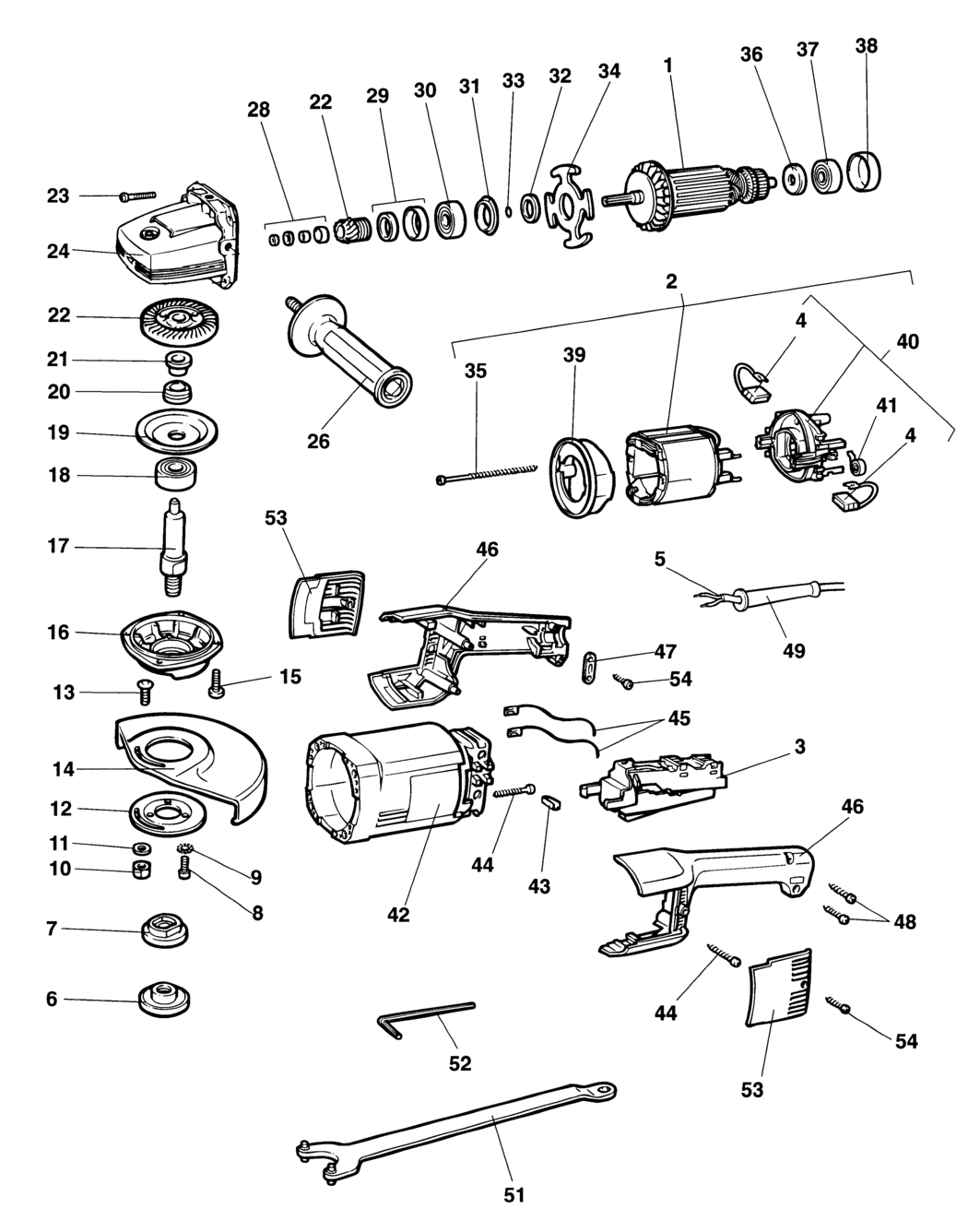 Dewalt DW474 Type 1 Angle Grinder Spare Parts