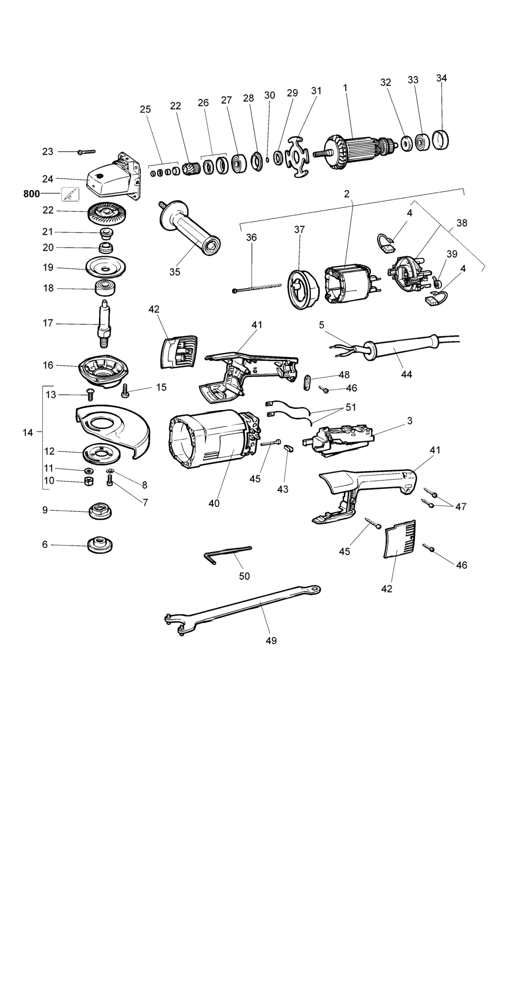 Dewalt DW476 Type 2 Angle Grinder Spare Parts