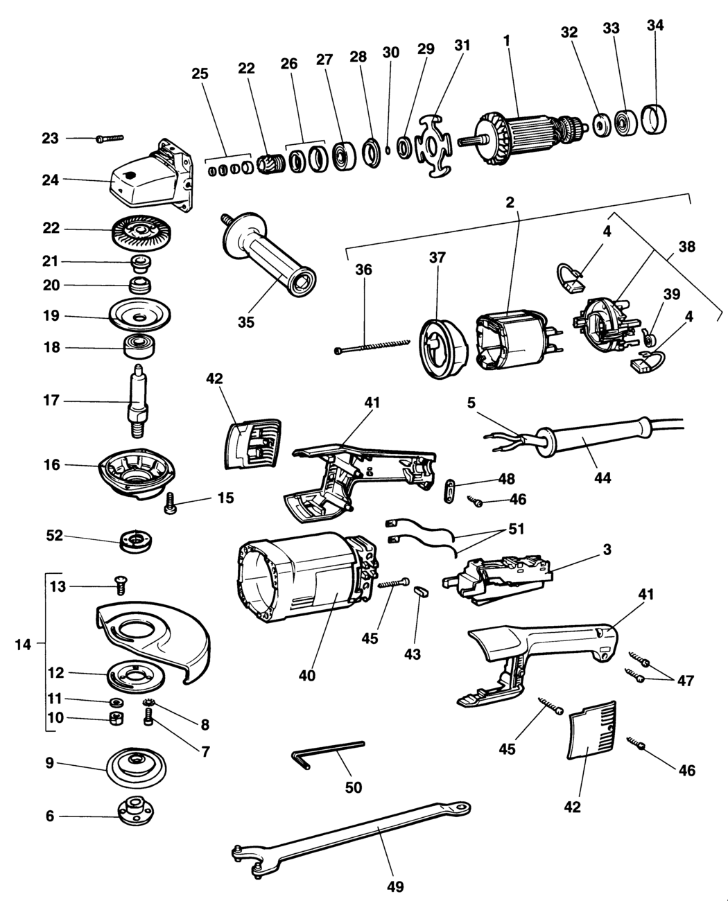 Dewalt DW477 Type 1 Angle Grinder Spare Parts