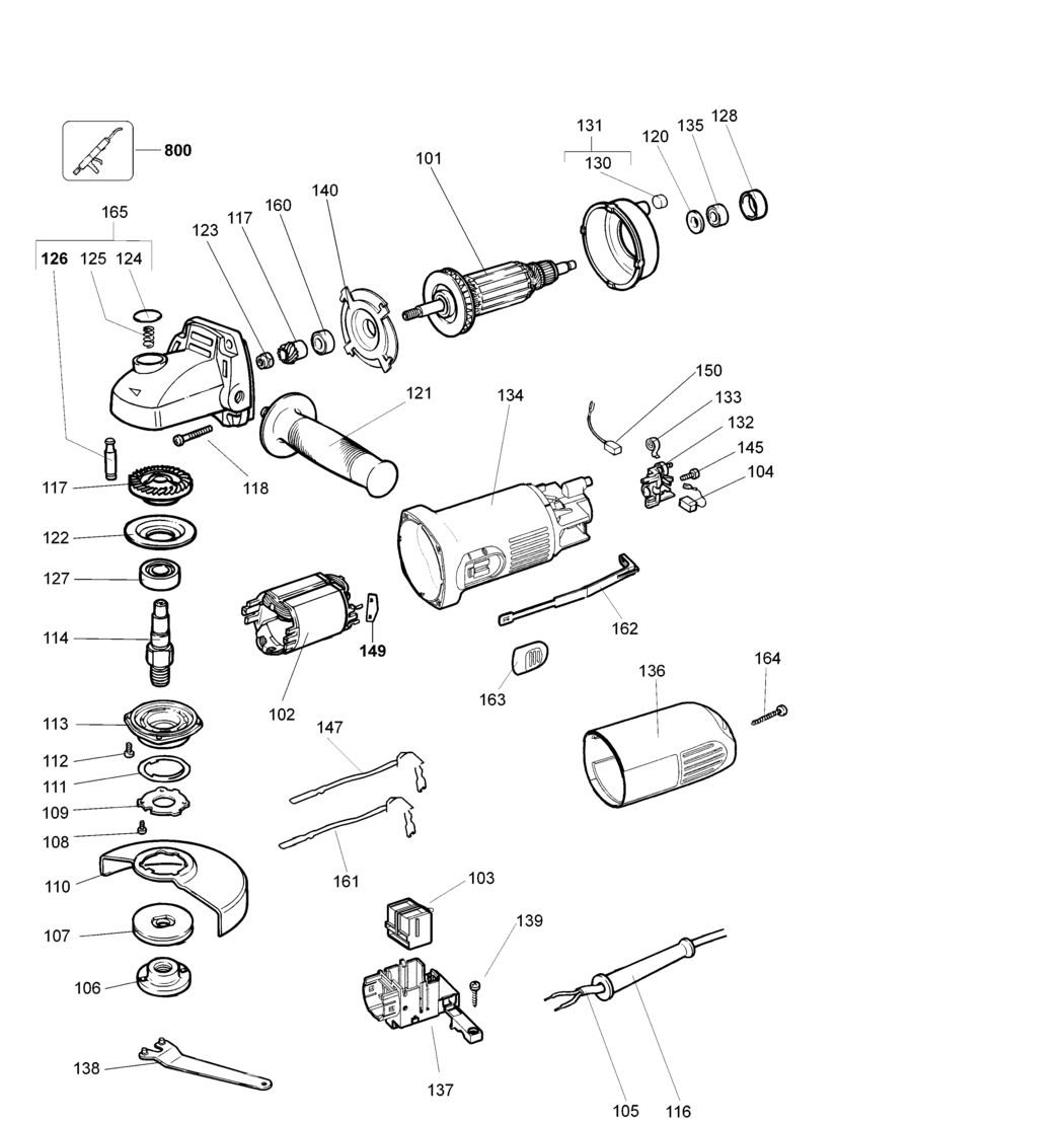Dewalt DW817 Type 1 Angle Grinder Spare Parts