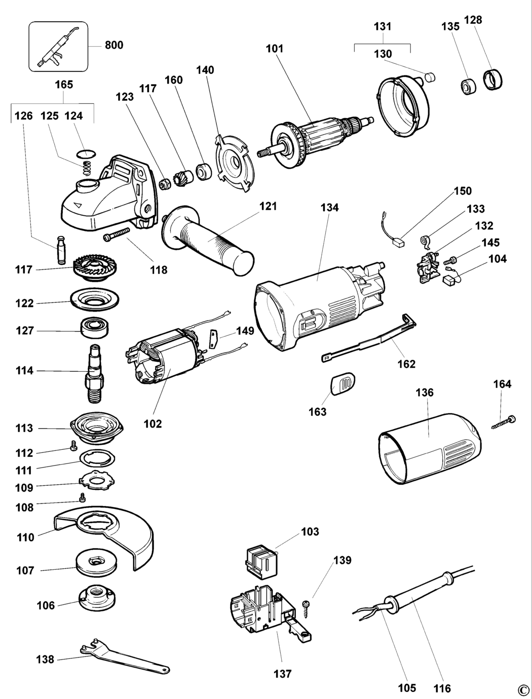 Dewalt DW818 Type 3 Angle Grinder Spare Parts